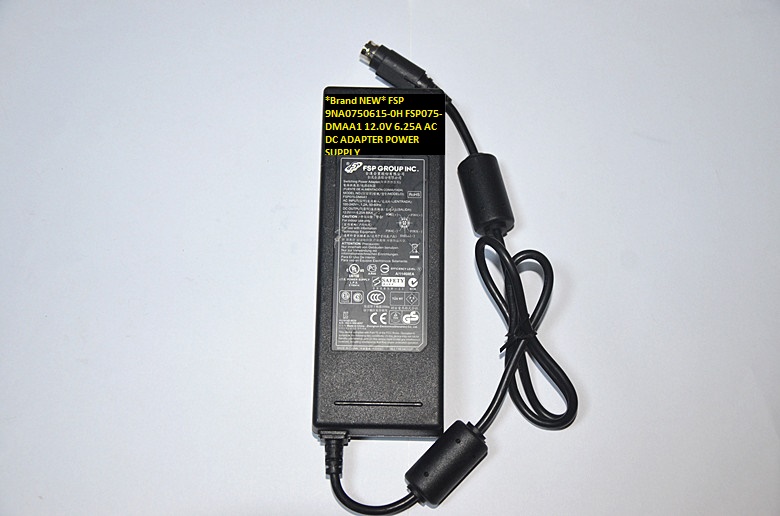 *Brand NEW* 4pin 9NA0750615-0H 12.0V 6.25A AC DC ADAPTER FSP FSP075-DMAA1 POWER SUPPLY - Click Image to Close